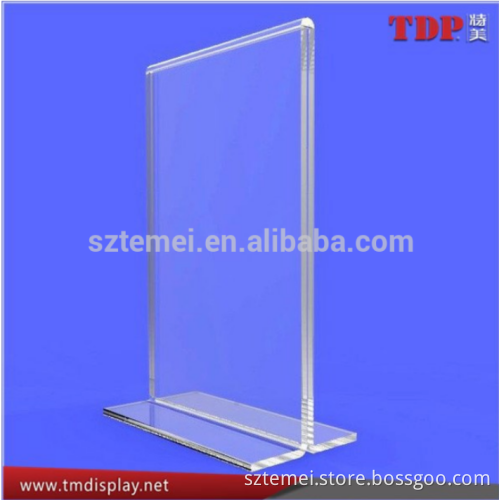 OEM Acrylic Material Transparent flip letter size holders 4x6 acrylic menu holder a4 acrylic holder a5 size acrylic menu holder